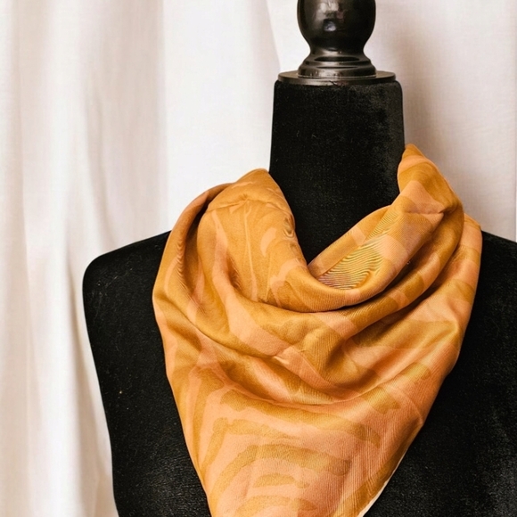 Vintage Vera Orange Zebra Print Scarf - Picture 6 of 11